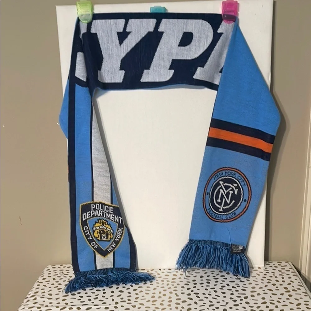 Blue NYPD Scarf with Fringe